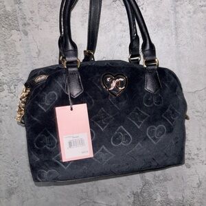 Juicy Couture Black Satchel with Heart Accent